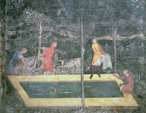 魚の池、クワガタの部屋、1333年 作： French School