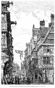 フランクフルトユデンガッセ、1860年〜70年 作： French School