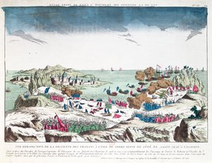 18世紀末のシュヴァリエデュテルネ（1722-80）の指揮の下、1762年6月2日にニューファンドランドのセントジョンをフランスが襲撃しました。 作： French School