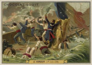 1794年のウシャントの戦いでのフランスの軍艦ヴェンジャー（栄光ある6月1日） 作： French School