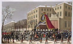 1815年1月21日、ルイ16世（1754-93）とマリーアントワネット（1755-93）の葬列 作： French School