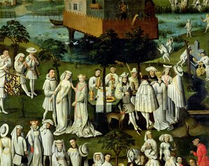 1431年のエダン城の庭園にあるフィリップの善の宮廷の愛の庭園（32980の詳細） 作： French School