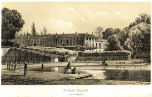 1857年、ヴェルサイユの運河から見た大トリアノン。 作： French School