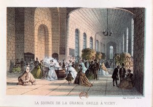 19世紀半ばのヴィシーのGrande Grille水源 作： French School