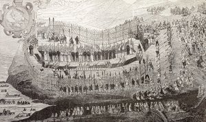 長崎大殉教、1622年、ポールラクロワの「中世の軍事と宗教生活」から、ロンドンc.1880を出版 作： French School