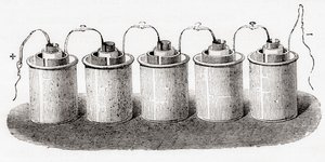 グローブ細胞（Les Merveilles de la Science, pub.1870より）。 作： French School