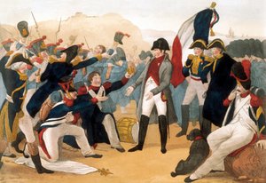 百日天下（1815年3月1日～6月18日）：ナポレオン1世ボナパルト（1769～1821）がエルバ島から帰還した3月5日。 作： French School