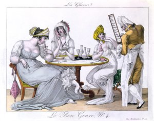 アイスクリーム、ルボンジャンルの料理4、パリ、1827 作： French School