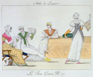 ランジェリーワークショップ、ルボンジャンルのプレート27、1827 作： French School