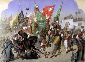 マフマル。メッカの聖なる絨毯の帰還 - アンリ・ド・モンテ著「近代エジプト」1870年版に掲載 作： French School