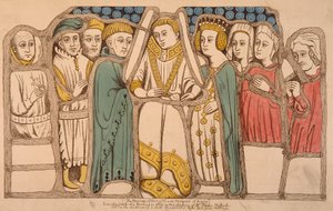 1445年、1793年のイングランドのヘンリー6世とアンジューのマーガレットの結婚 作： French School