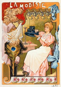 1899年のさまざまな取引を描いたリトグラフのシリーズからのMilliner