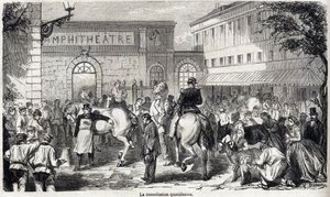 アルフォートの国立獣医学校 - Les grandes écoles de france - école veterinaire de maison alfort en 1866 - La consultation quotidienne - 1866年の「Le monde illustrious」に掲載されたエングレーヴィング。 作： French School