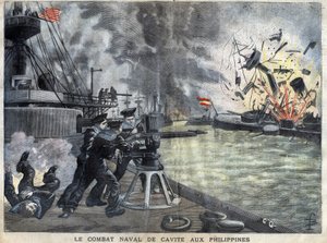 スペイン・アメリカ戦争中のフィリピン・カビテ沖海戦の様子