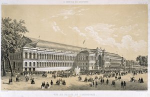 1855年にパリで開催された万国博覧会のパレ・ド・インダストリ。 作： French School
