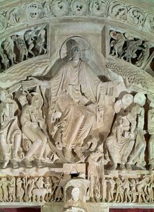 中央ポータルの鼓膜からのペンテコステ、c.1120 作： French School