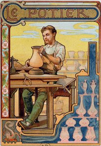 陶芸家、工芸に関する本のイラスト、c.1899