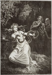 19世紀後半に出版された 『歴史の魔法』に描かれたポールクリスチャンのLHistoire de la Magieのピティア 作： French School