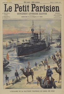 スエズ運河を通過するロシアのバルト海艦隊 作： French School