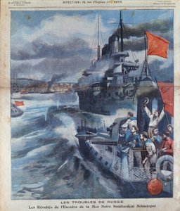 黒海のロシアの反乱とセバストポルの砲撃、ルプティパリジャン、1905年のイラスト 作： French School