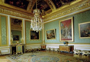 1785年にマリーアントワネット（1755-93）によって改装されたサロンデノーブル 作： French School
