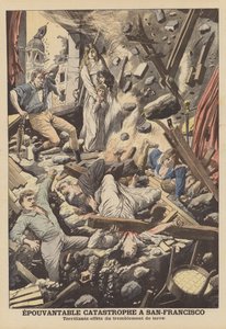 1906年のサンフランシスコ地震（カラーリトグラフ 作： French School