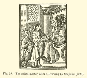 The Schoolmaster (e.g. engraving) 作： French School
