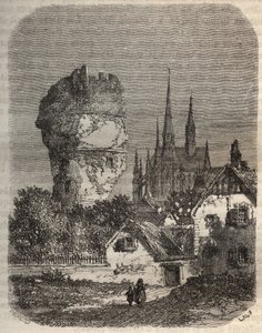 ガラードンの肩 - 12世紀に建てられたフェオデール塔 - Victor Duruy (1811-1894)の「Histoire de France」に掲載された彫刻 - 1882年 作： French School