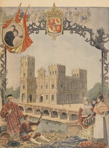 1900年の万国博覧会のパリのスペインパビリオン、1900年3月4日、ルプティジャーナルのイラスト 作： French School