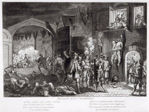 聖バーソロミューの日虐殺、1572年 作： French School