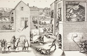 1572年8月のセントバーソロミューの大虐殺、ポールラクロワの「中世の軍事と宗教生活」によるロンドンc.1880の出版 作： French School