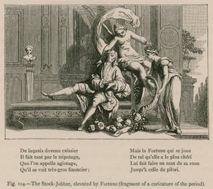 フォーチュン（時代の風刺画の断片）によって昇格されたストックジョバー 作： French School