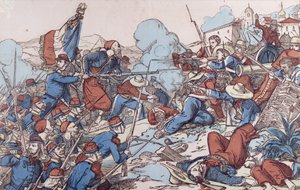 1863年のフランスによるメキシコのプエブラの占領 作： French School