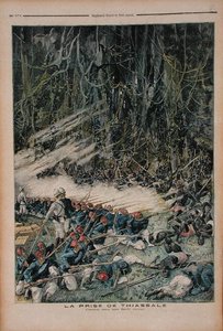 1893年8月26日、ルプティジャーナルのイラスト「チアサールの占領、バージンレインフォレストでの戦い」 作： French School