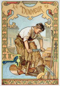 1899年頃に出版された工芸品の本に掲載されていた「タンナー」のイラスト（カラーリトグラフ） 作： French School