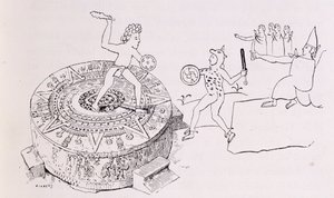 「新世界の古代都市」のコーデックスラミレスのテマラカティ、または剣闘士の石。クロードジョセフデザイアチャーニーのパブ。 1887 作： French School