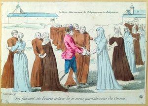 修道士と修道女の結婚した第3の不動産、1792年 作： French School