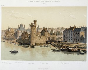 ネスレの塔と1650年のグネゴーホテル - 「Paris a travers les ages」（19世紀後半）より 作： French School
