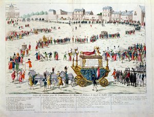 1791年7月10日のヴォルテールの死体遺跡（1694-1778）のパンテオンパリへの翻訳（紙のトイレ）