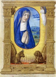 聖母の祈り、c.1500（ベラムに絵の具とインク） 作： French School