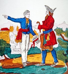 さまよえるユダヤ人」1840年頃（カラーリトグラフ） 作： French School