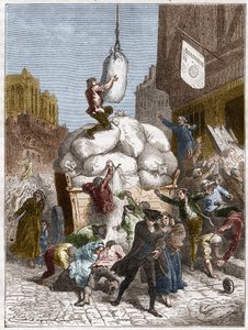 小麦粉の戦争1775年頃のパリでのパン屋の略奪（フランス革命の最初）（エングレービング 作： French School