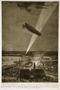1914〜19年のハーグ条約に抗して1914年8月24日にアントワープのツェッペリン砲撃