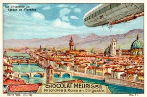 フィレンツェ上空の飛行船（クロモリト 作： French School