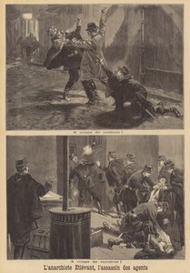 パリの警察官を攻撃するアナキストジョルジュエティバント 作： French School