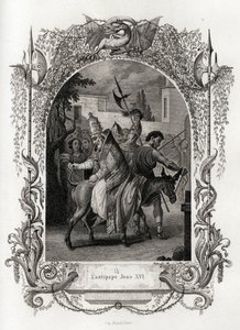 反教皇ヨハネ16世（997年から998年）。モーリス・ラシャトレ（1814-1900）の『教皇列伝』を彩る版画、パリのリブレリーデュプログレ。 作： French School