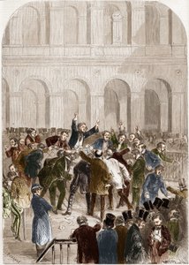 1857年、パリ証券取引所のバスケット。
