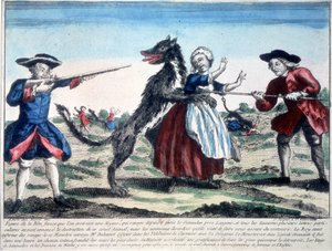 兵士に殺されたGevaudanの野獣 作： French School