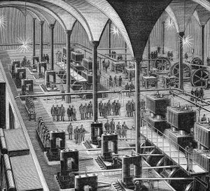 ホール・ド・パリの中央発電所。科学のアルバム」（ジュベ社）より 作： French School