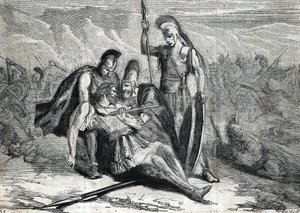 エパミノンダスの死（紀元前418～362年） - （彫刻）1864年 作： French School